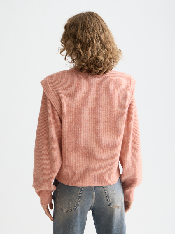 Shoulder Detail Crew Neck Pullover