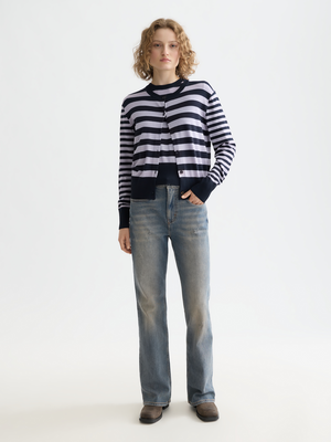 Crew Neck Relaxed Cardigan
