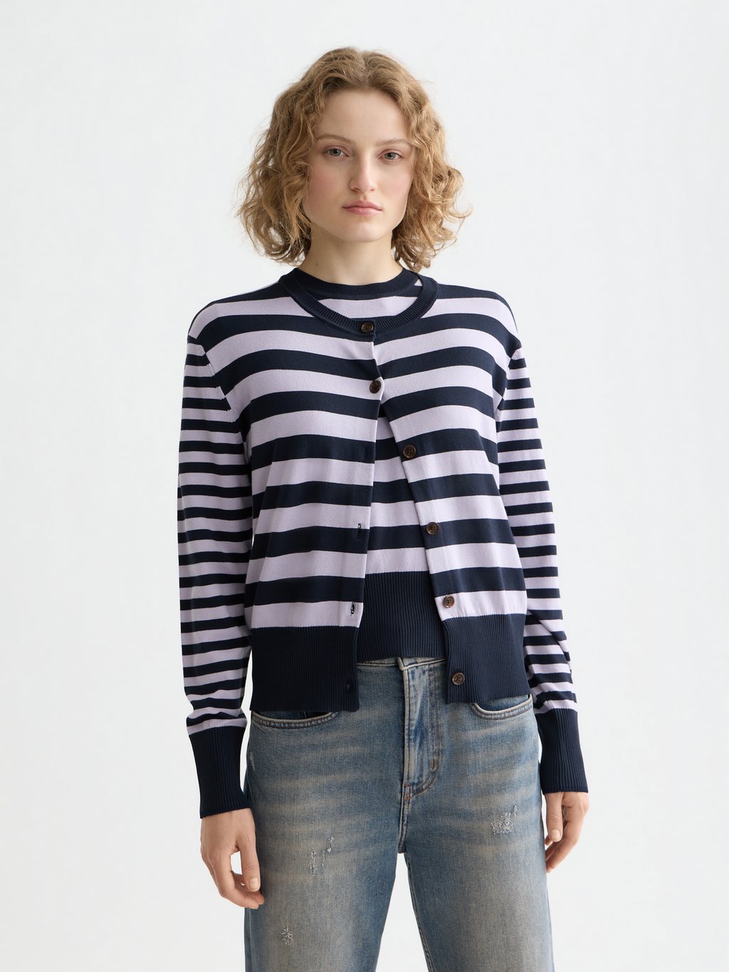 Crew Neck Relaxed Cardigan