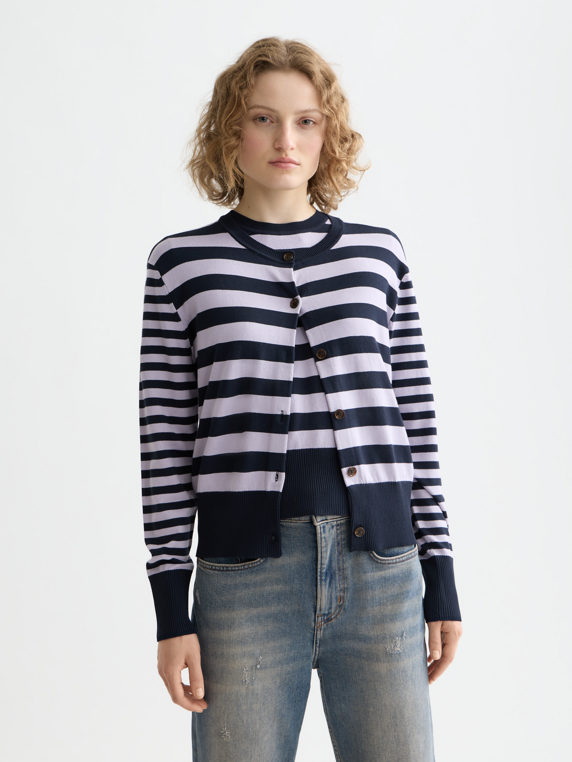 Crew Neck Relaxed Cardigan