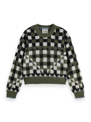 Fuzzy Jacquard Pullover