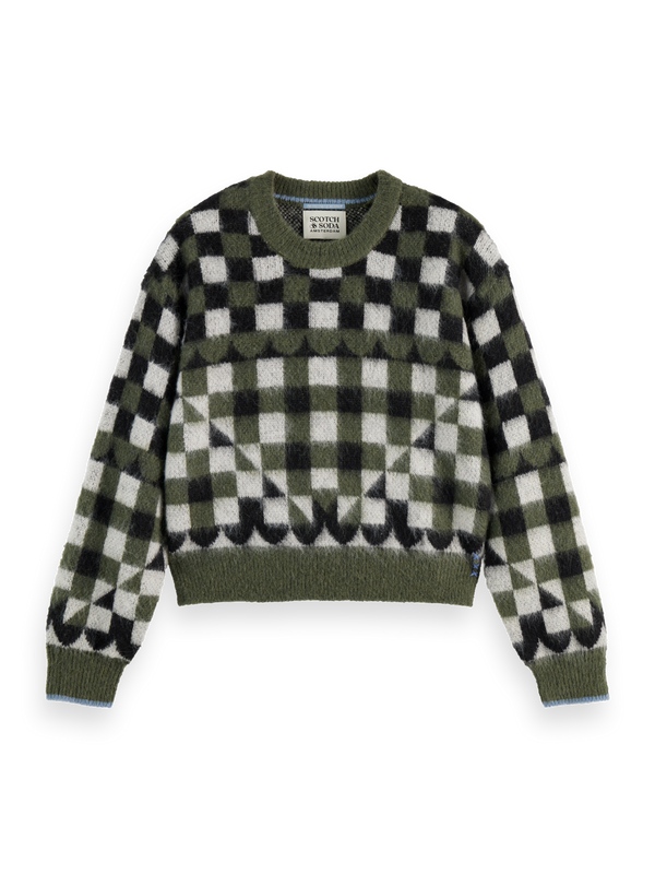 Fuzzy Jacquard Pullover