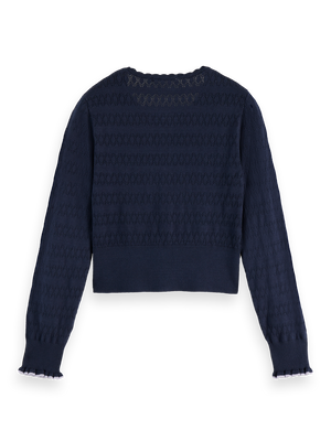 Pointelle Knitted Cardigan