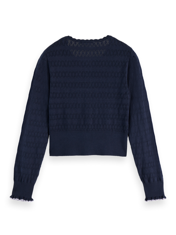 Pointelle Knitted Cardigan