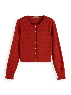 Gilet tricoté en pointelle