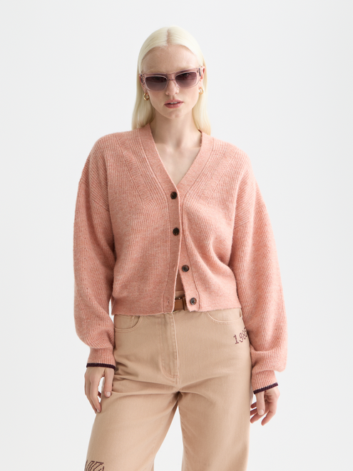 Flauschige Strickjacke mit entspanntem Schnitt