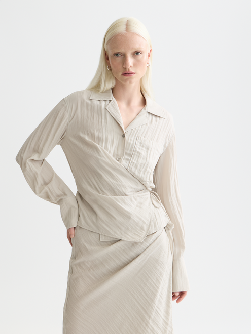 Long Sleeved Wrap Shirt