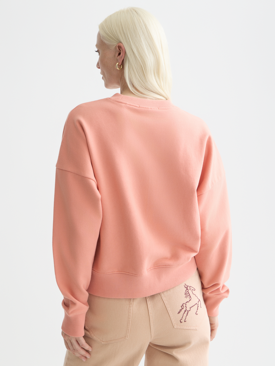 Sweat-shirt coupe décontractée avec logo brodé