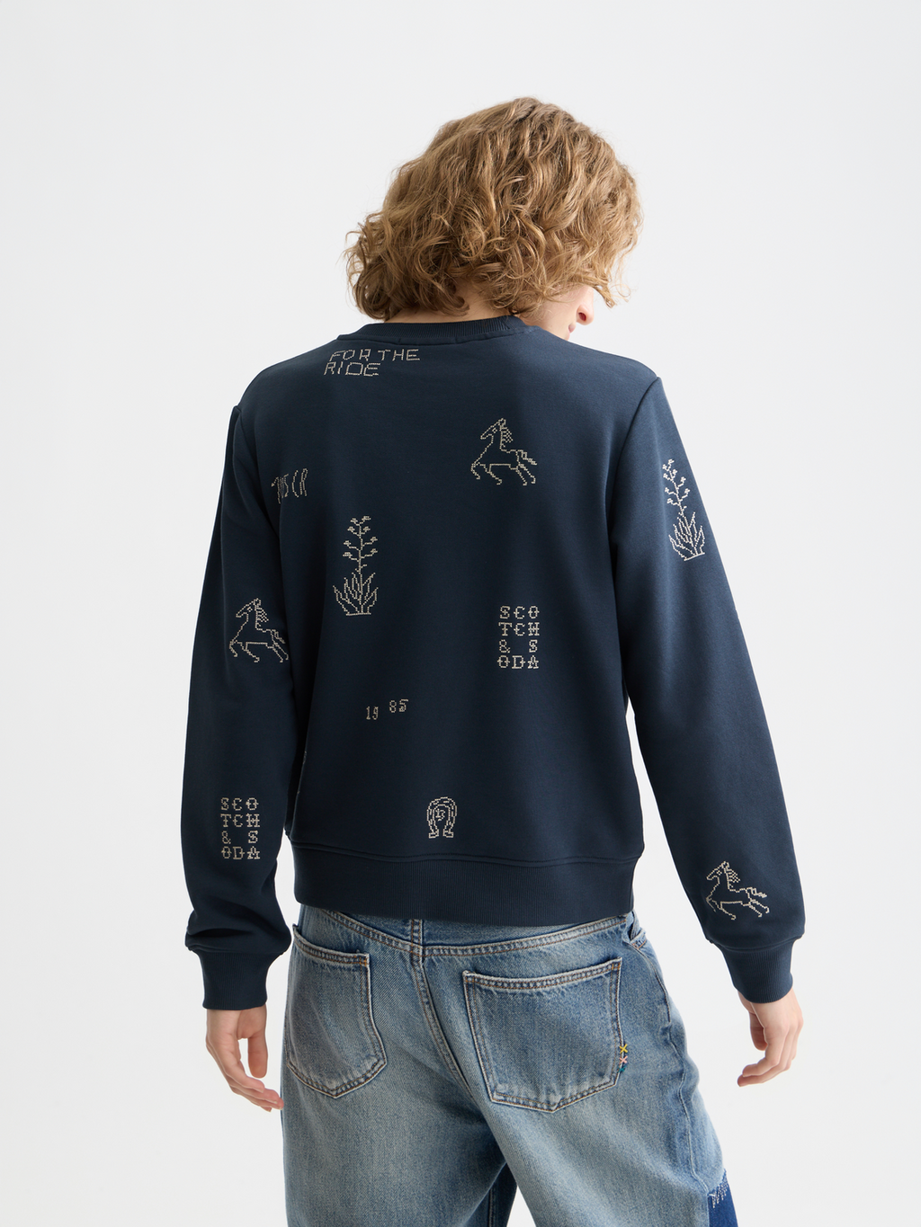 Besticktes Regular-Fit-Sweatshirt