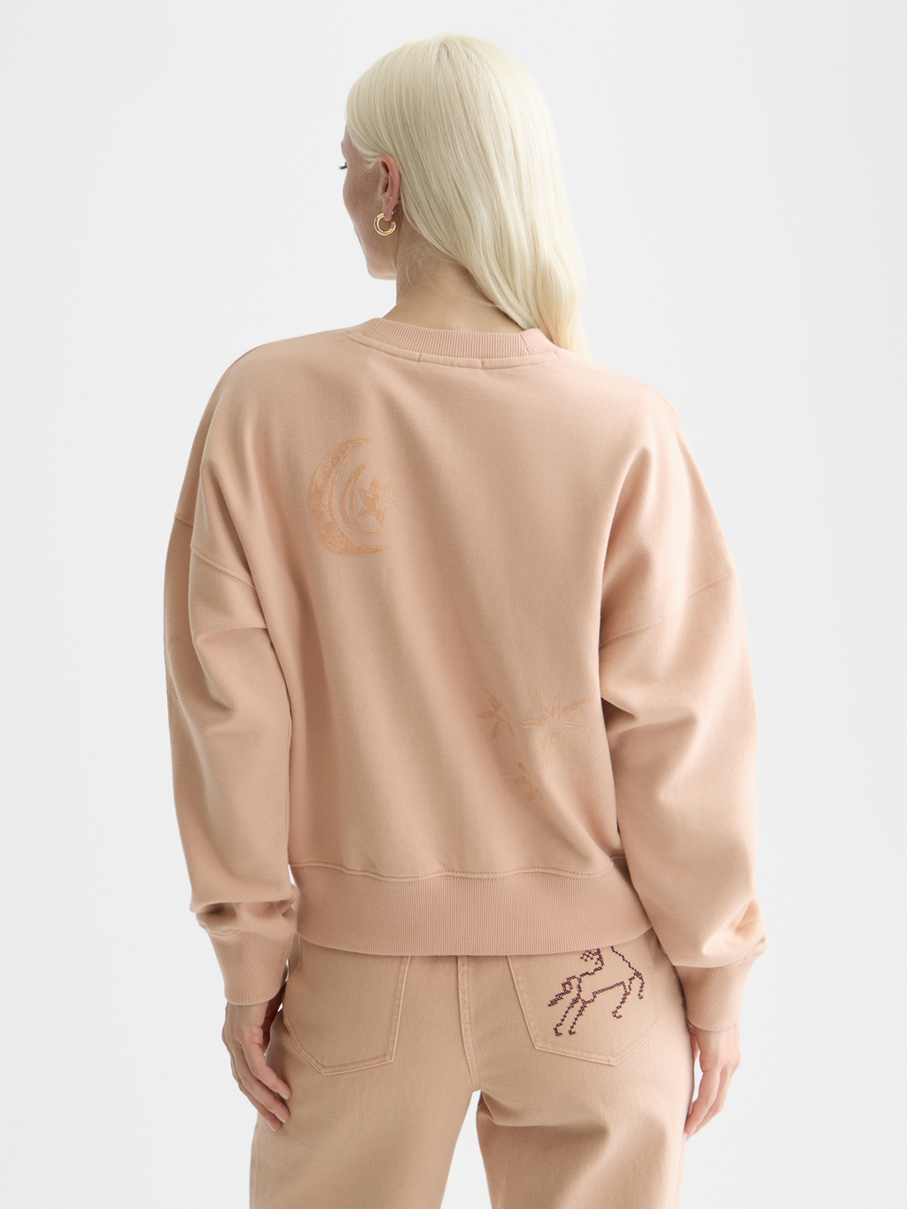 Sweat-shirt coupe décontractée avec imprimé floqué
