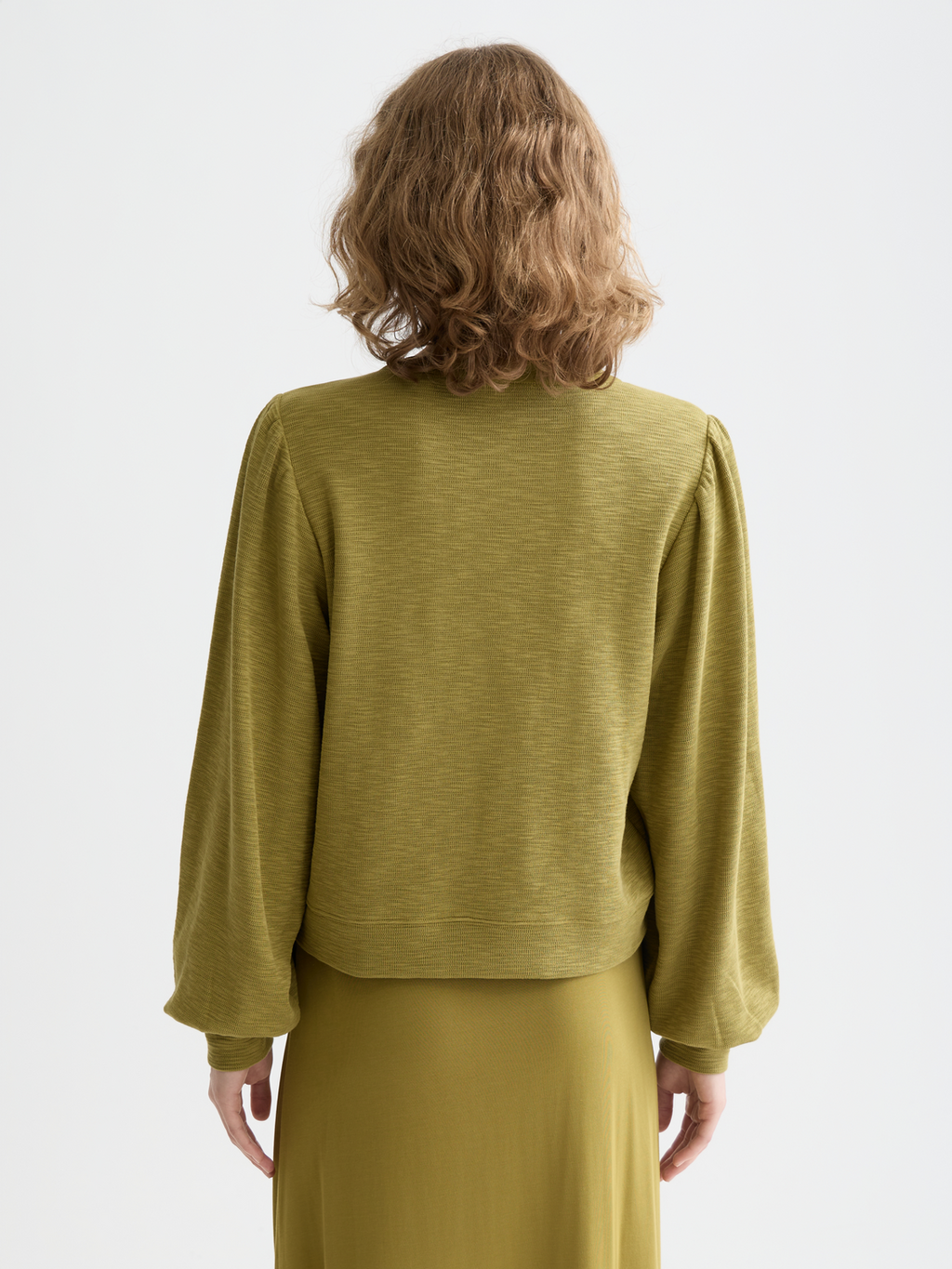 Sweat-shirt à encolure ouverte avec patte de boutonnage tissée sur le devant