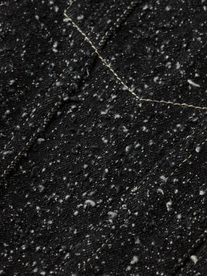 Black denim textured oversized jacket — Black Snow
