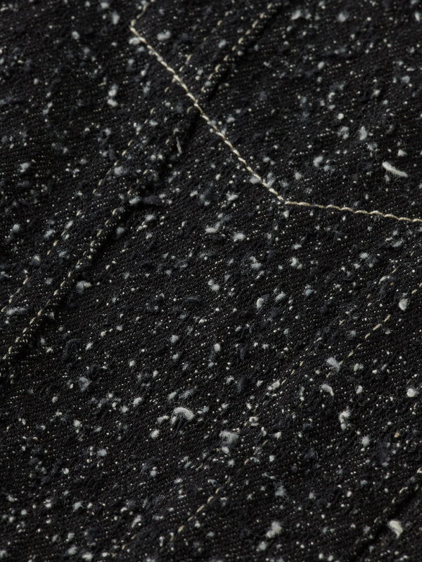 Black denim textured oversized jacket — Black Snow