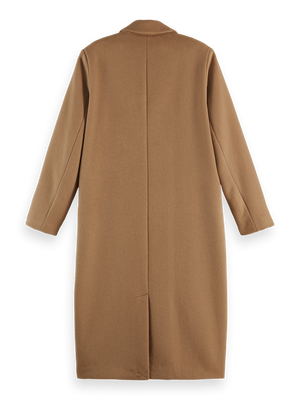 Double Breasted Tailored Wool Blend Coat