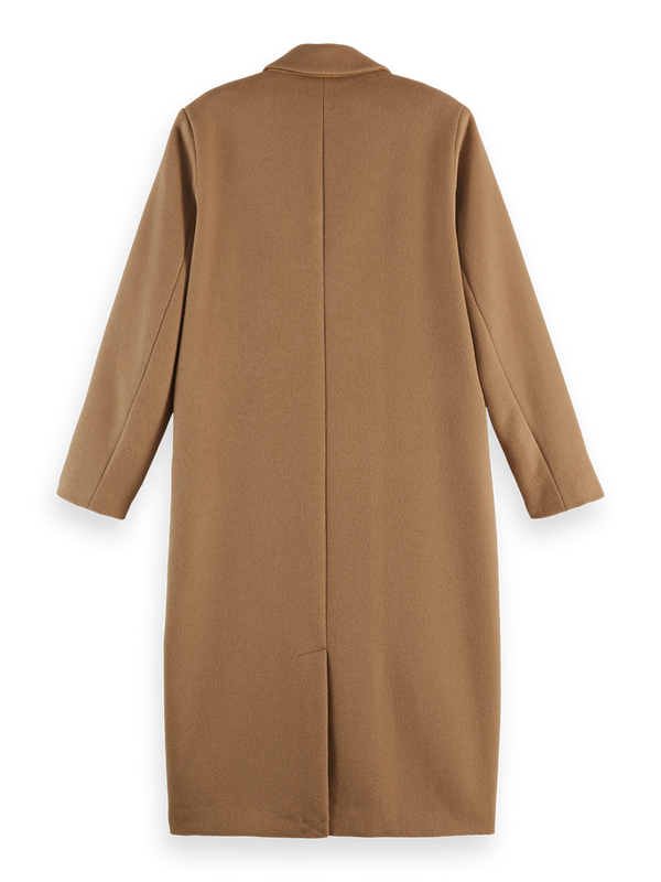Double Breasted Tailored Wool Blend Coat