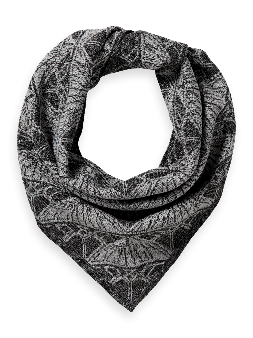 Jacquard Knitted Triangle Scarf