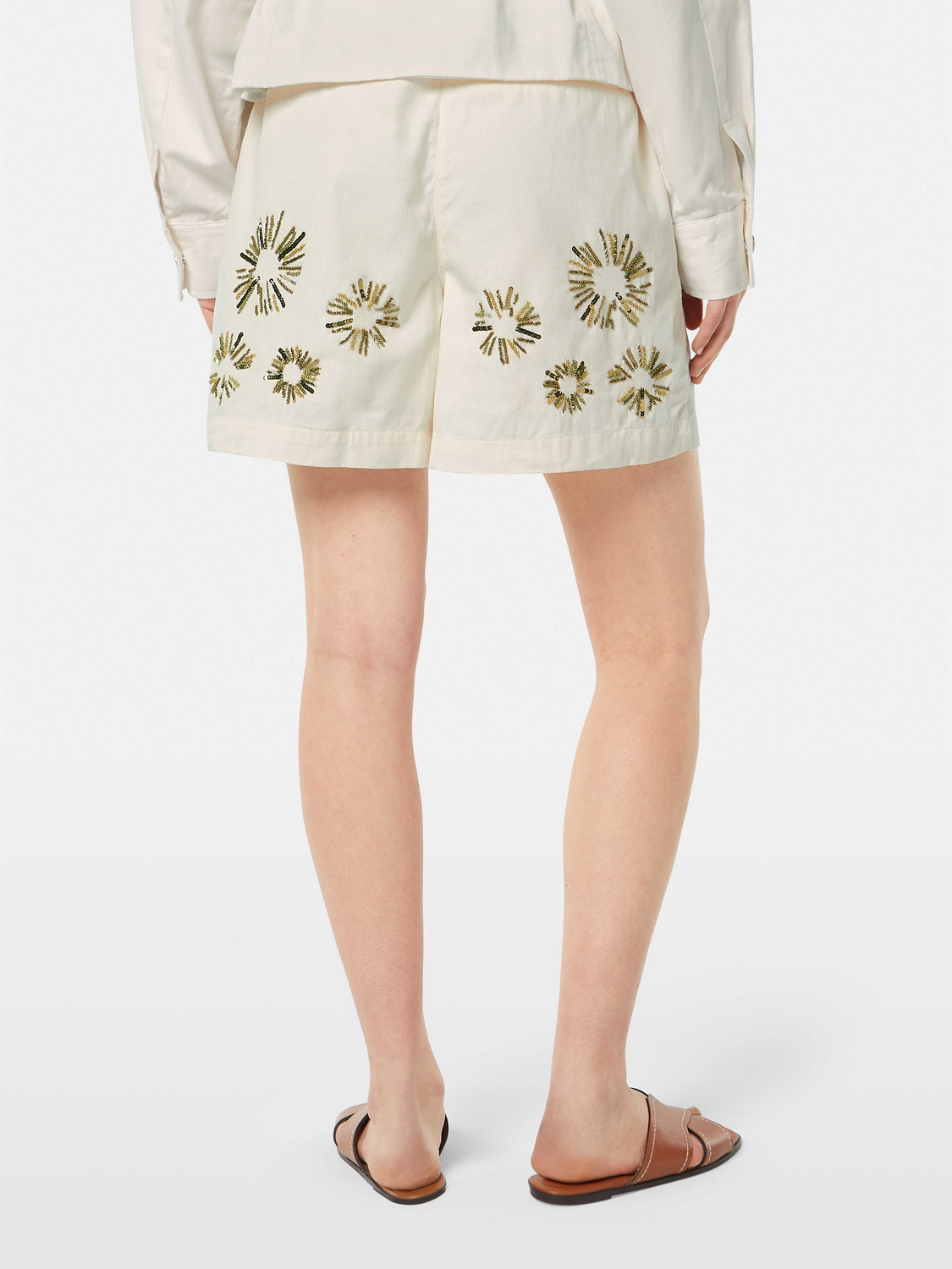 Embellished High Rise Shorts