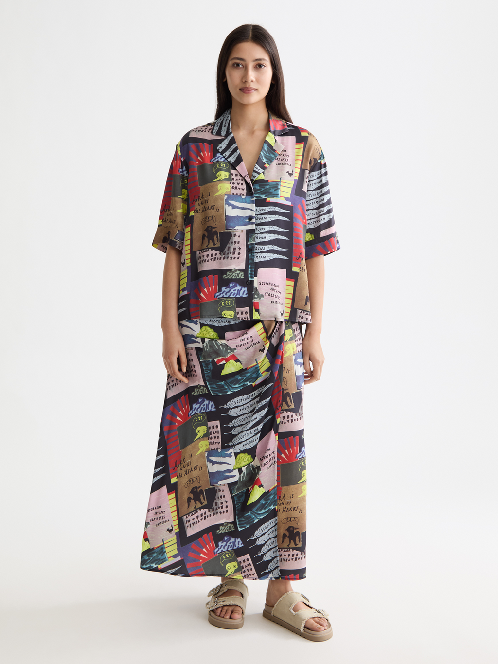 High Rise Midi Wrap Skirt