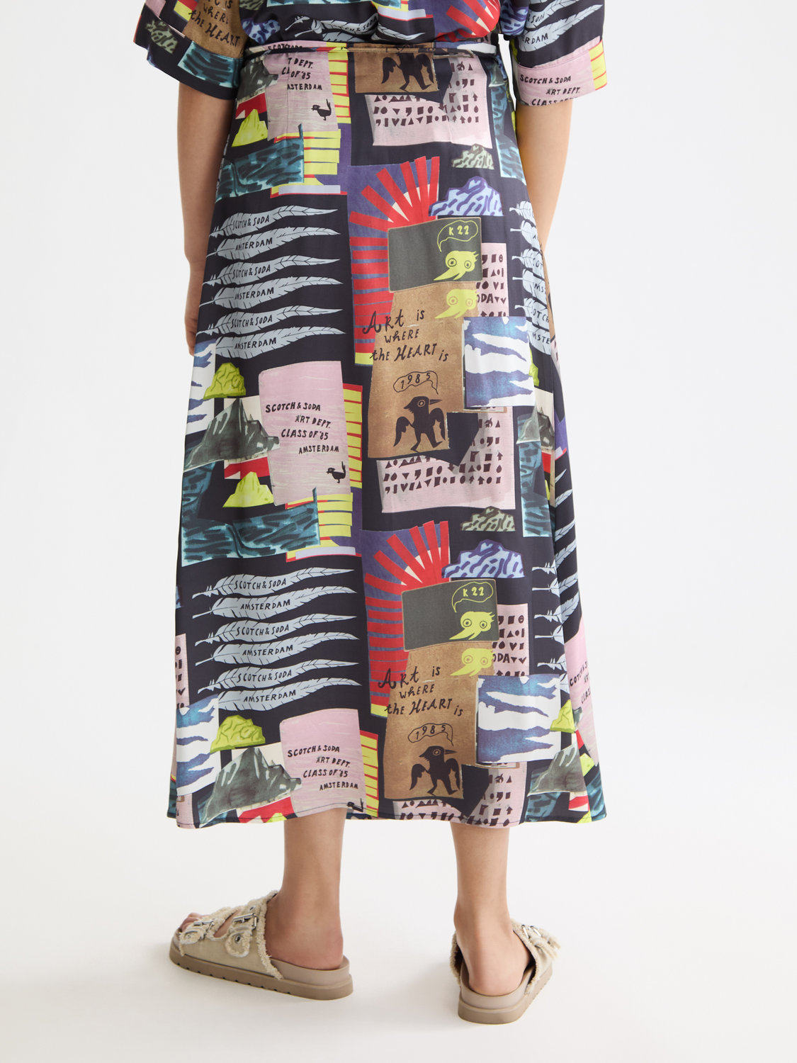 High Rise Midi Wrap Skirt