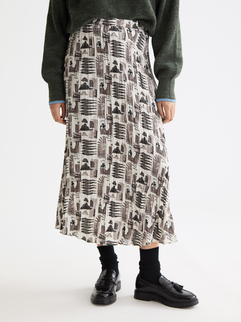 Pleated Crinkle Skirt