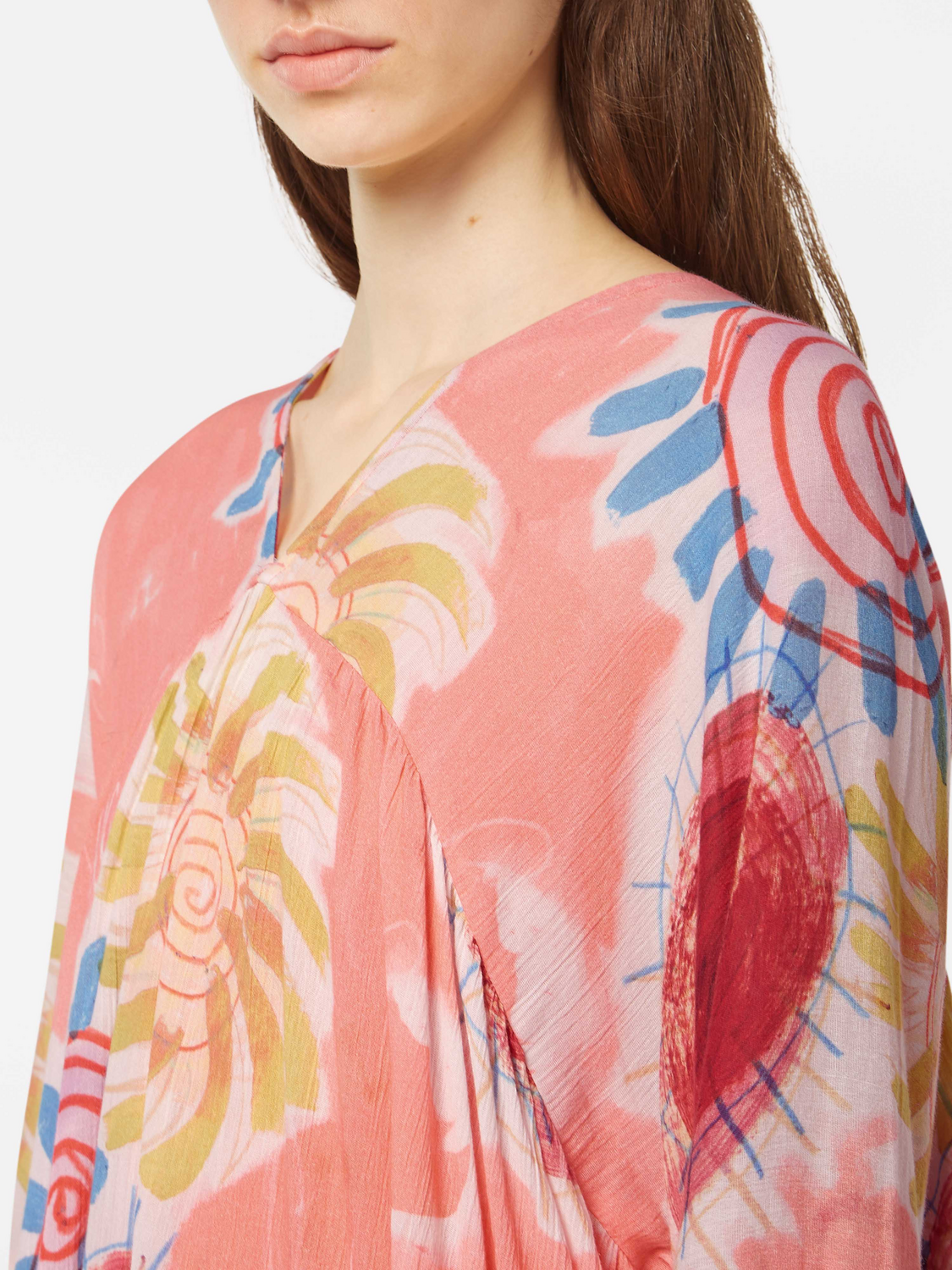 Abstract Sun Printed Crinkle Maxi Dress