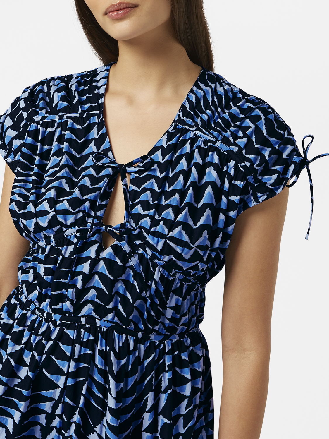 Tiered Poplin Midi Dress