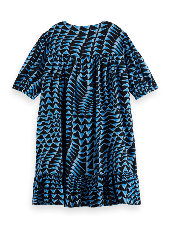 Printed Crinkle Mini Dress