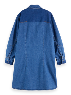 Washed Denim Mini Shirtdress — Art From The Heart