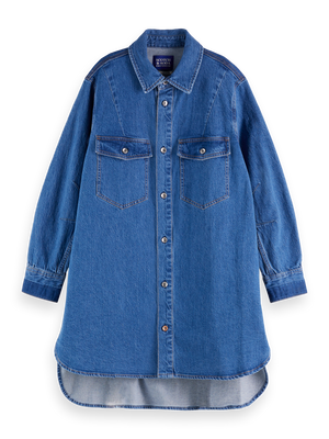 Washed Denim Mini Shirtdress — Art From The Heart