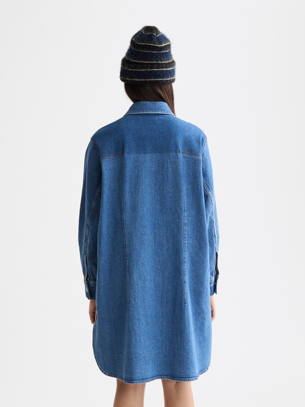 Washed Denim Mini Shirtdress — Art From The Heart