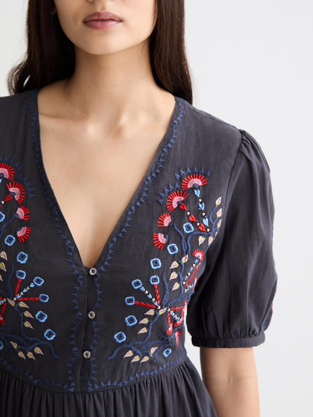 Besticktes Maxikleid