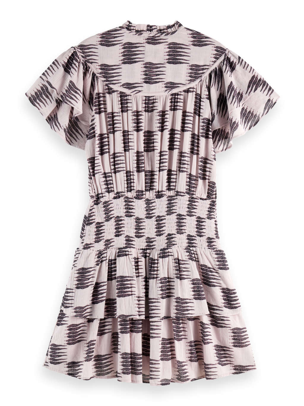Mini-Rüschenkleid mit geraffter Taille