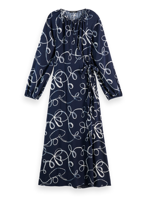 Midi Wrap Dress With Key Hole