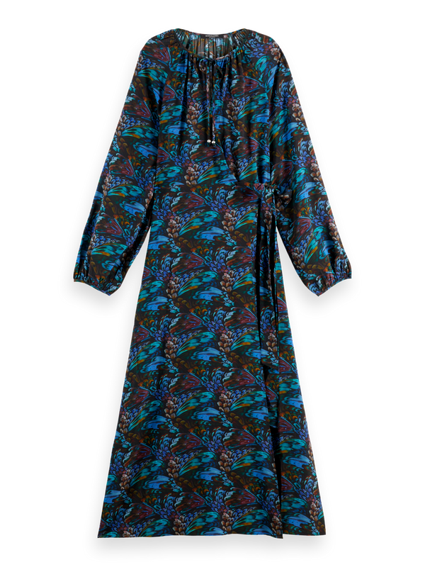 Midi Wrap Dress With Key Hole