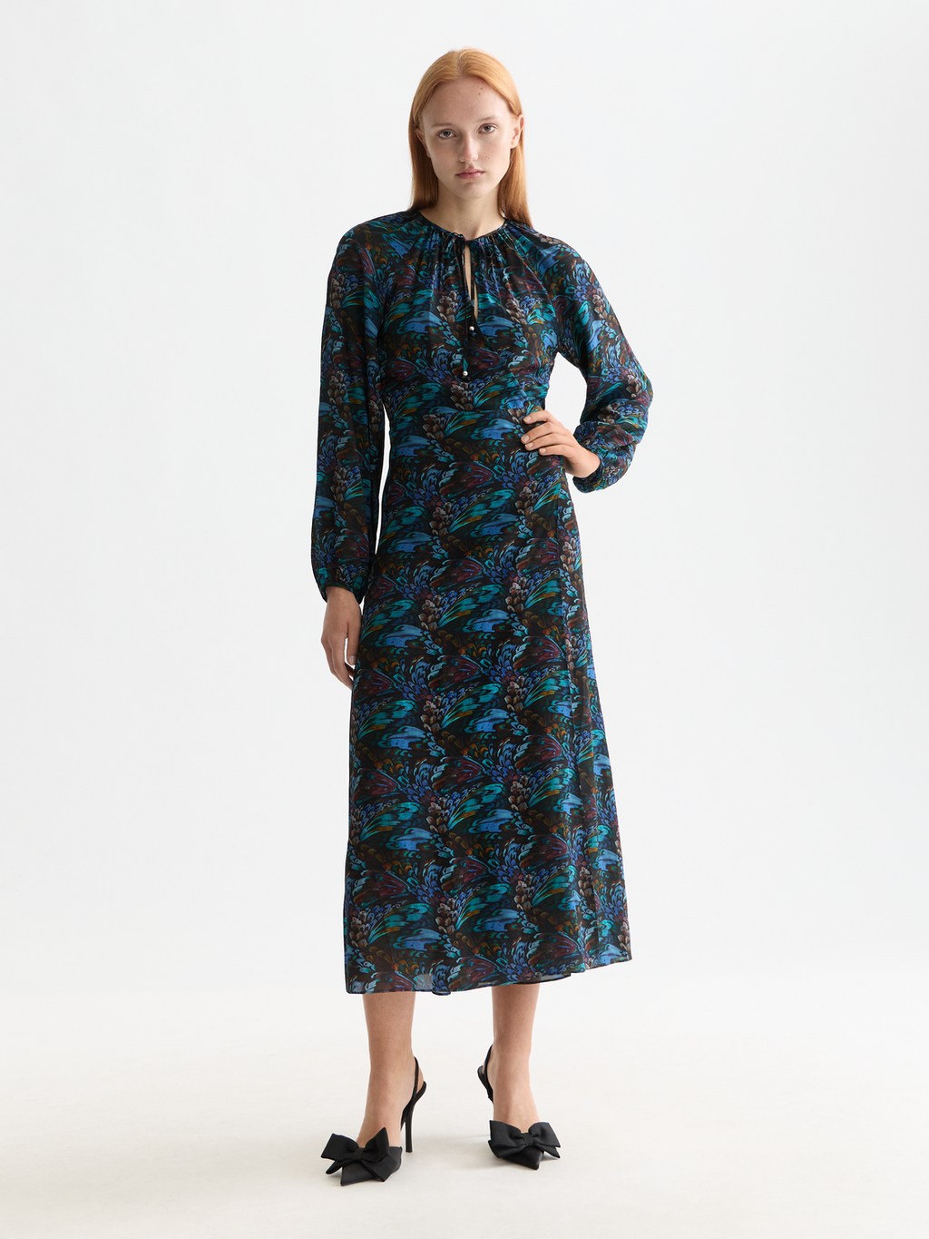 Midi Wrap Dress With Key Hole