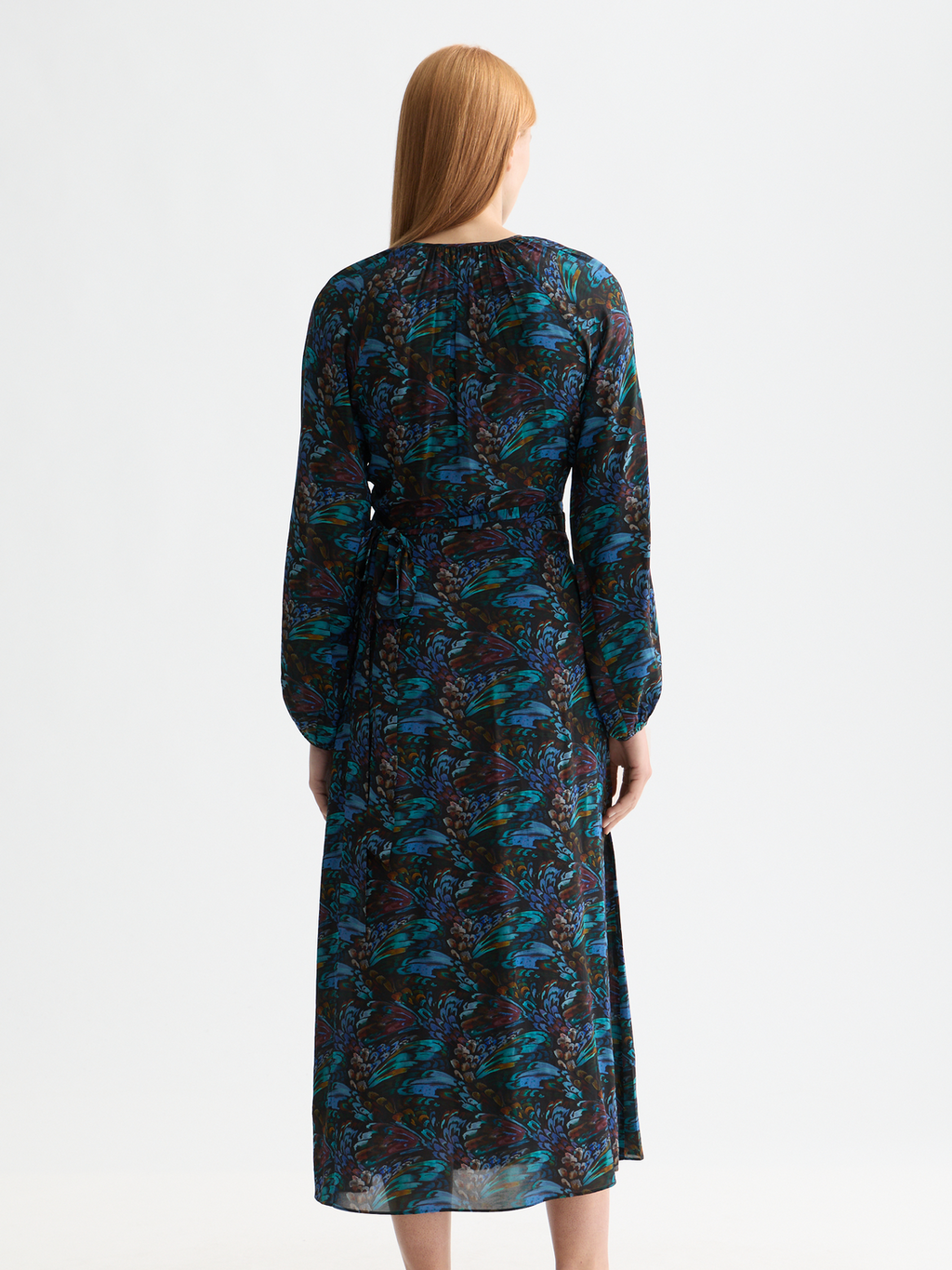 Midi Wrap Dress With Key Hole