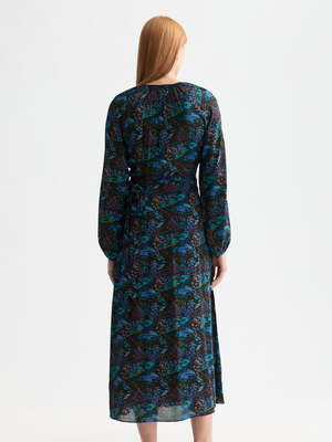 Midi Wrap Dress With Key Hole