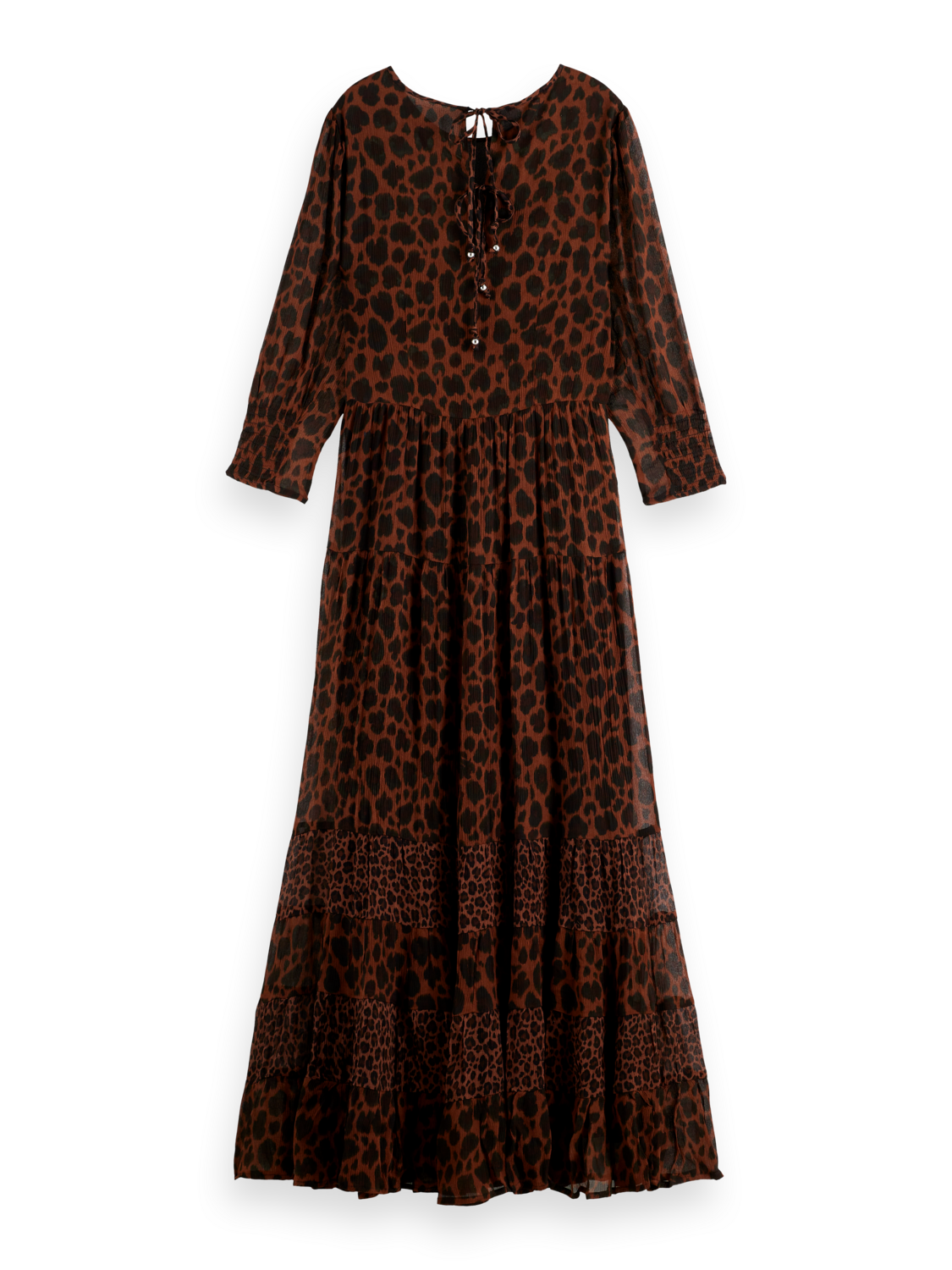 Maxi Dress With Panels And Tied Back