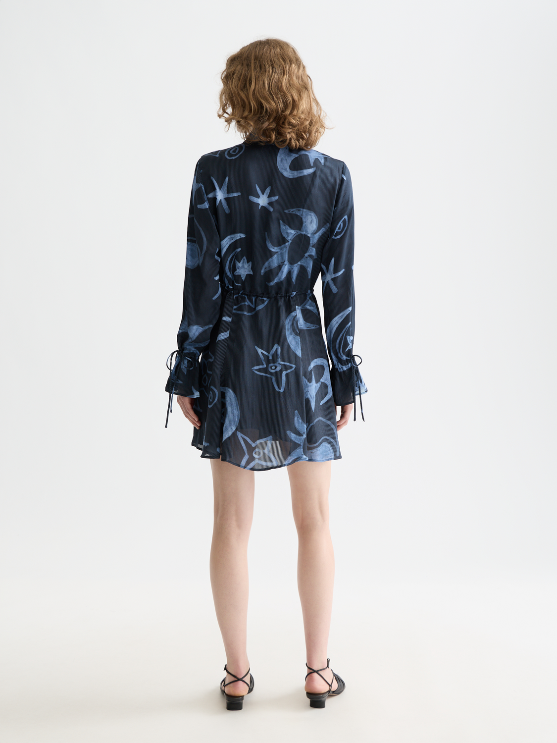 Printed Long Sleeve Mini Dress