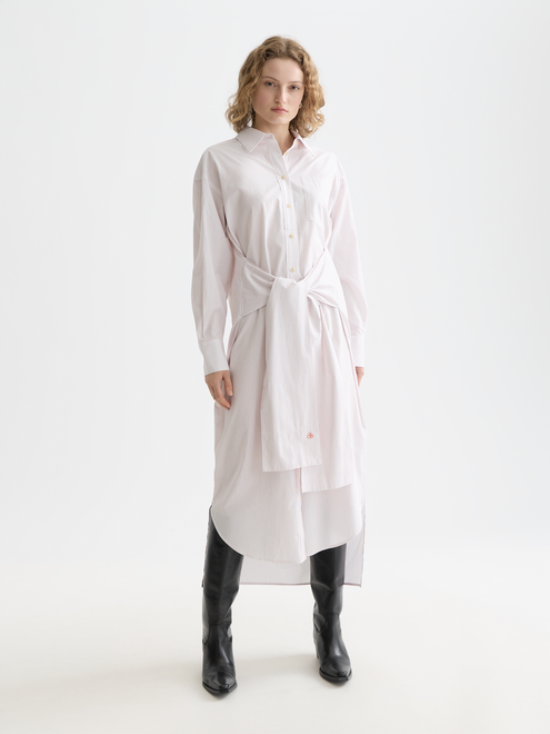 Hemdblusenkleid mit Bindegürtel im Relaxed Fit