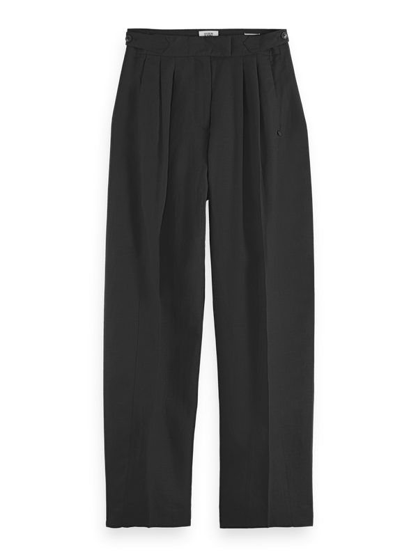 Quinn Hose mit mittlerer Leibhöhe und Bundfalten