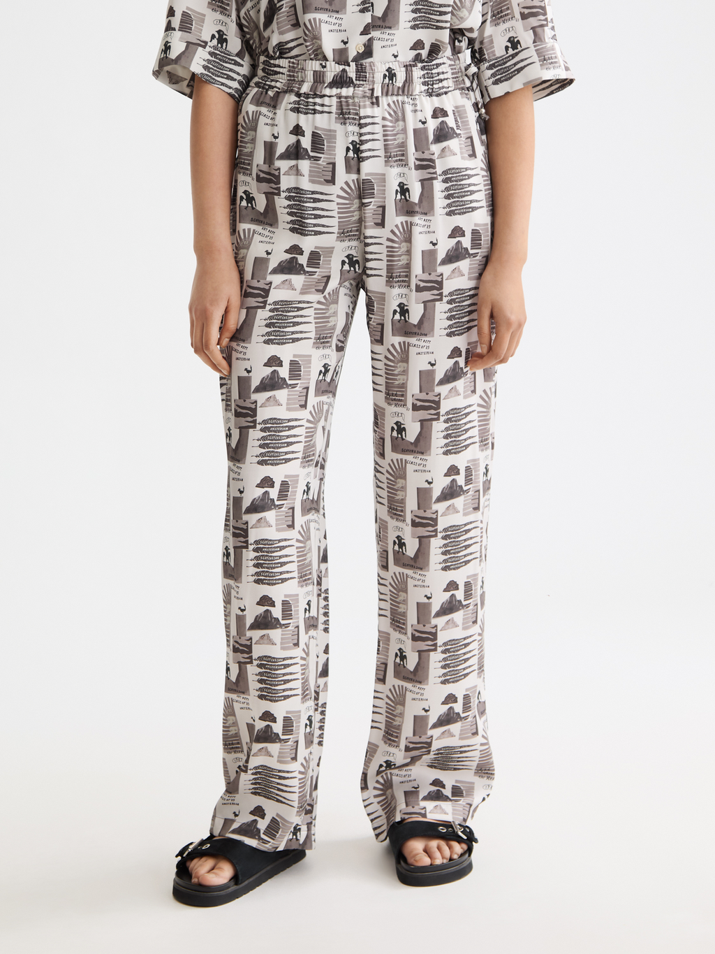 Gia - Mid Rise Wide Leg Elasticated Trousers