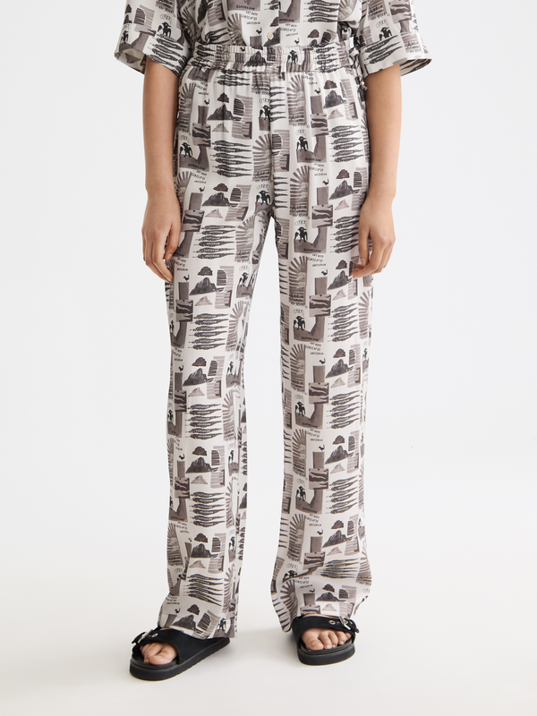 Gia - Mid Rise Wide Leg Elasticated Trousers