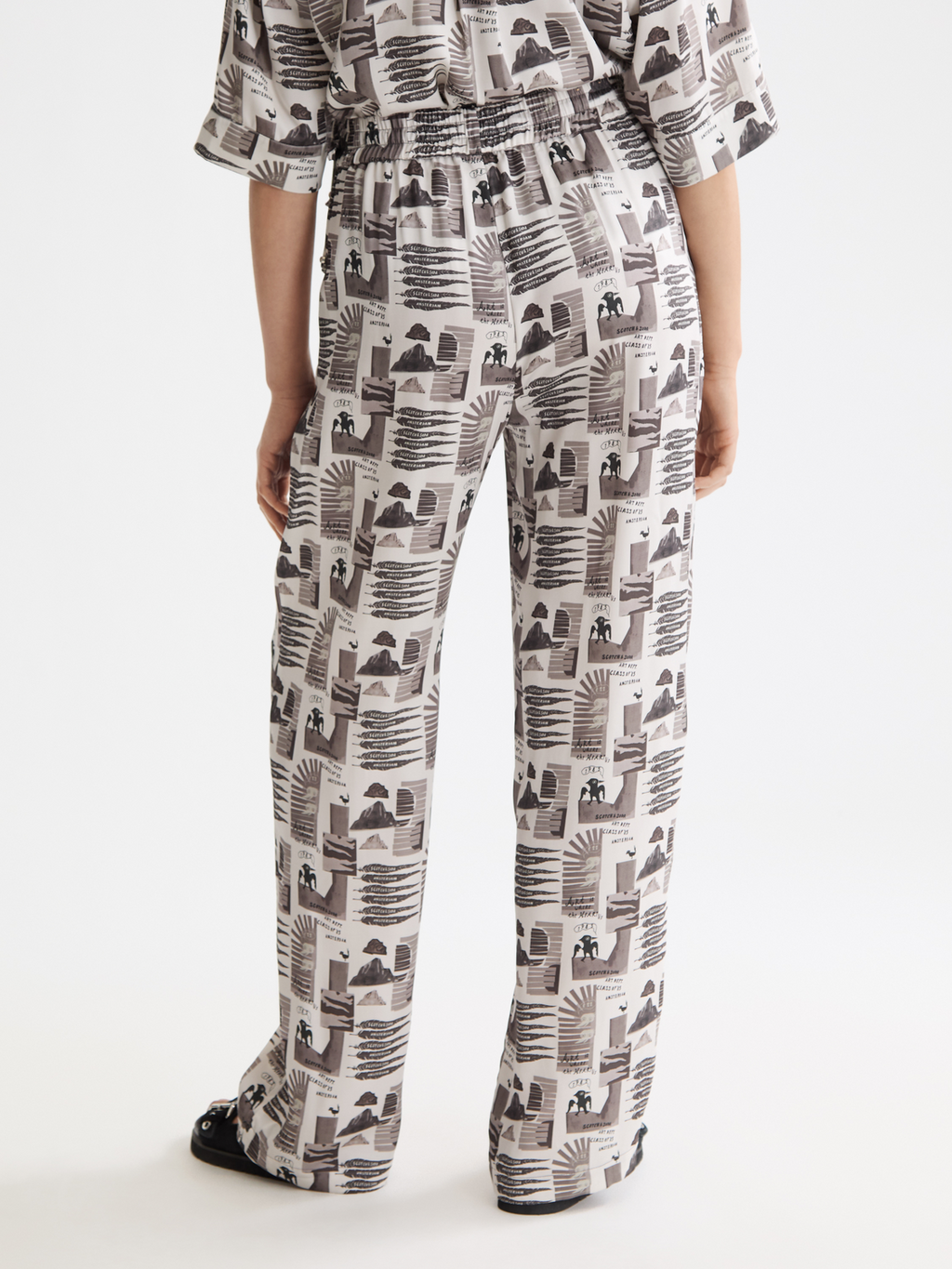 Gia - Mid Rise Wide Leg Elasticated Trousers