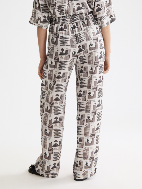 Gia - Mid Rise Wide Leg Elasticated Trousers