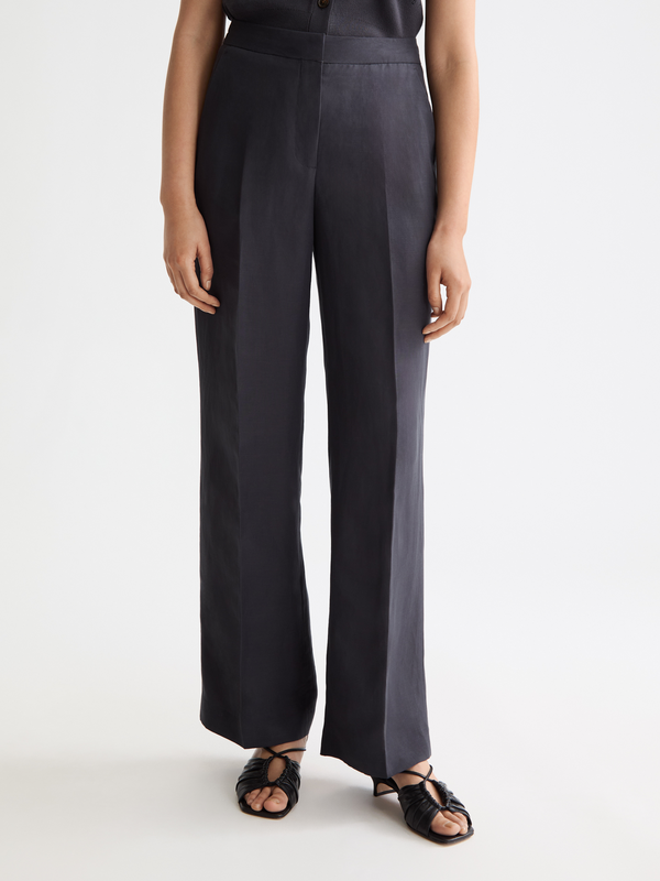 Edie - Pantalon fluide taille haute à jambes larges