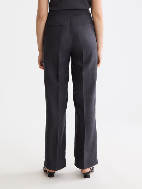 Edie - Pantalon fluide taille haute à jambes larges