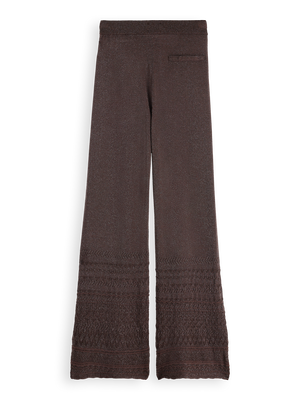 Metallic Pointelle Knitted Trouser