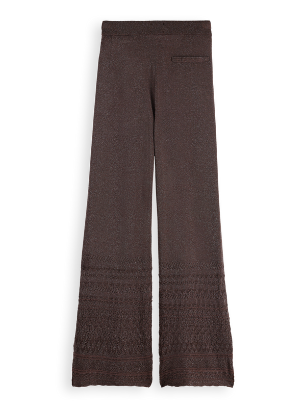 Metallic Pointelle Knitted Trouser