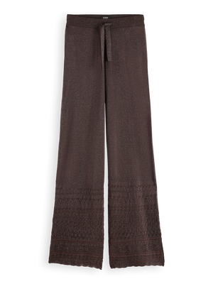 Metallic Pointelle Knitted Trouser